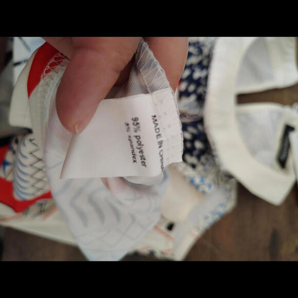 NWT Fashion mia Sleeveless  Geometric Print Dress Summer spring White blue red - Picture 4 of 9